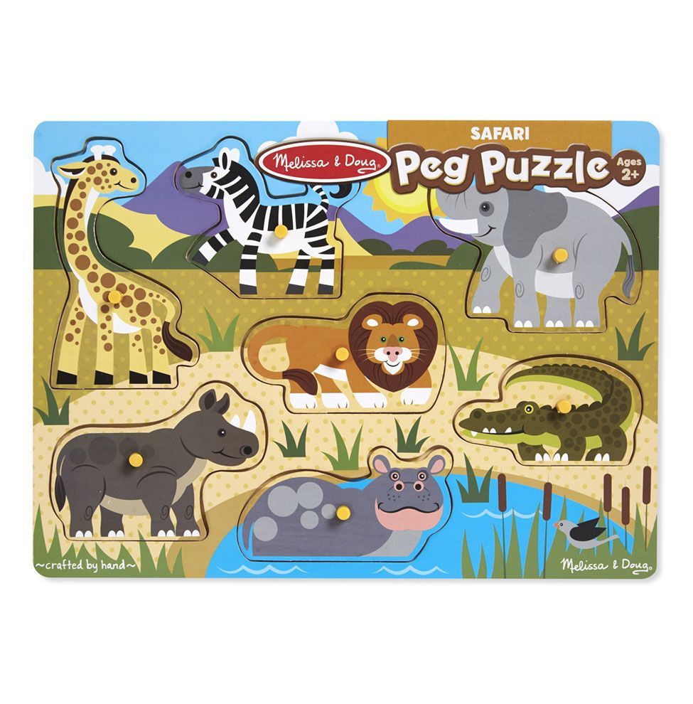 Drewniane puzzle – układanka – zwierzęta safari Melissa & Doug 2+ 19054 2 Puzzle zwierzęta safari
