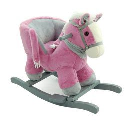 Konik różowo-szary z fotelikiem