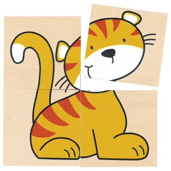 Puzzle kostki z dzikimi zwierzętami Puzzle kostki z dzikimi zwierzętami