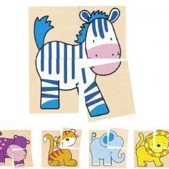 Puzzle kostki z dzikimi zwierzętami