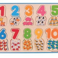 Układanka drewniana policz zwierzątka