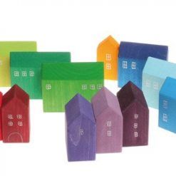 Domki ręcznie malowane tęczowe