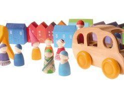 Domki ręcznie malowane tęczowe