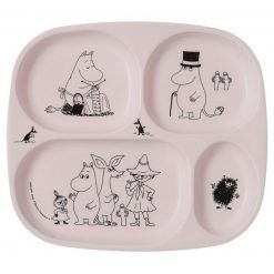 Talerz z przegródkami różowy