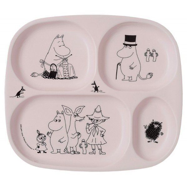 Talerz z przegródkami różowy Talerz z przegródkami różowy