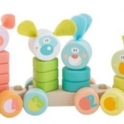 Drewniany pociąg i układanka
