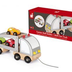 Samochód drewniany laweta do ciągnięcia