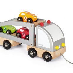 Samochód drewniany laweta do ciągnięcia