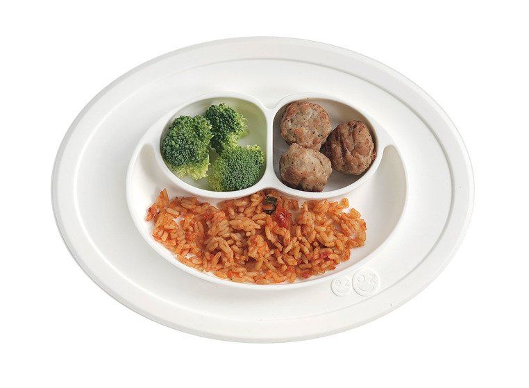 4797_13 EZPZ Silikonowy talerzyk z podkładką mały 2w1 Mini Mat biały