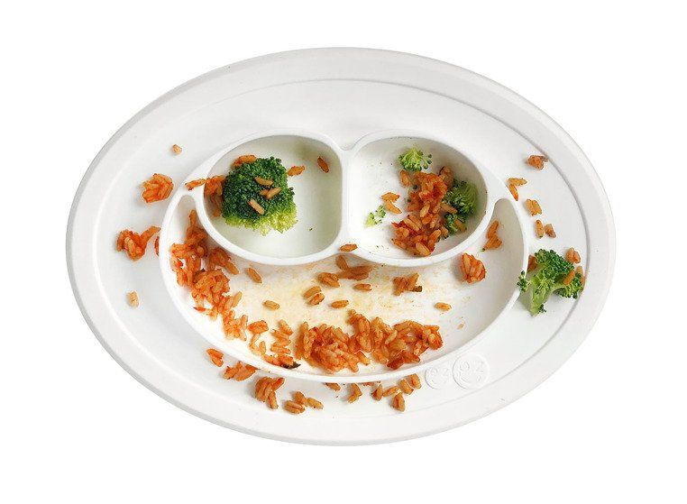 4797_2 EZPZ Silikonowy talerzyk z podkładką mały 2w1 Mini Mat biały