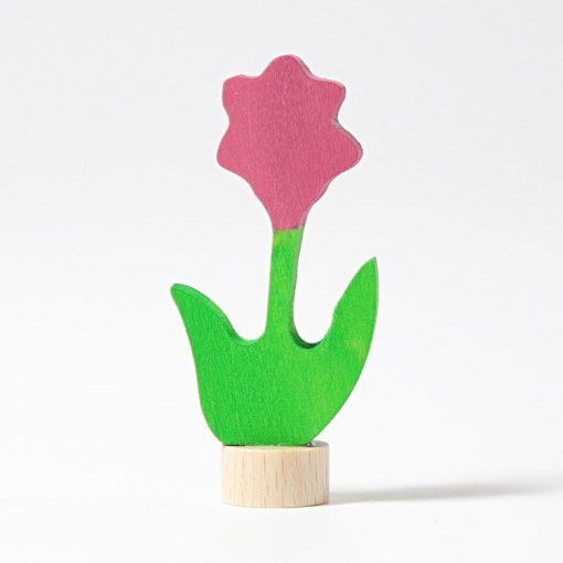 Drewniana figurka Różowy Kwiat