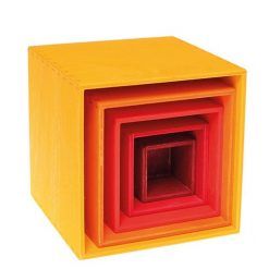 Drewniane Pudełka pomarańczowe