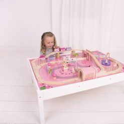 Magiczny zestaw kolejowy dla dziewczynki ze stołem 59 elementów