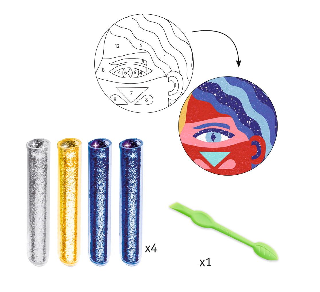 Zestaw artystyczny z brokatem i piaskiem Totemy Zestaw artystyczny z brokatem i piaskiem Totemy