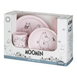 Różowy zestaw naczyń Muminki