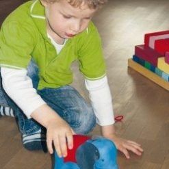 Drewniany Słoń na kółkach