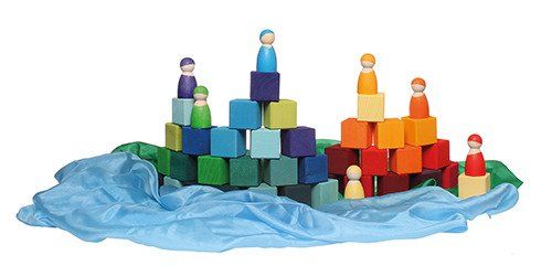 Kostki w pudełku 36-el. tęczowe Kostki w pudełku 36-el. tęczowe