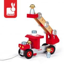 Wóz strażacki do składania drewniany duży, Janod