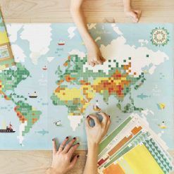 Wyklejanka pikselowa Mapa świata