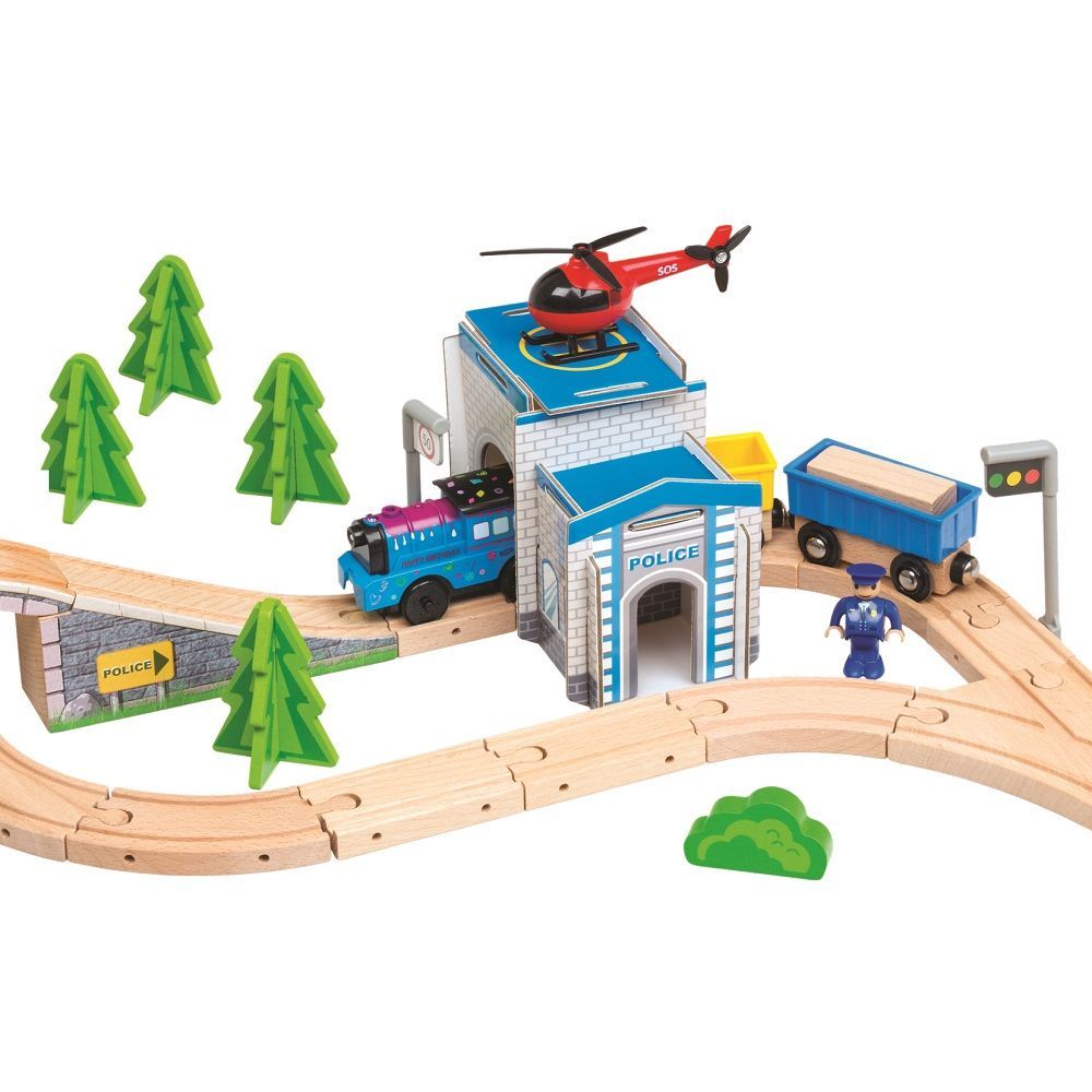 Kolejka drewniana z posterunkiem policji Kolejka drewniana z posterunkiem policji