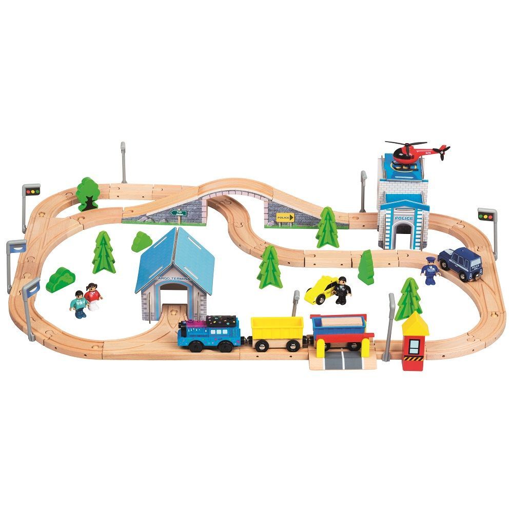 Kolejka drewniana z posterunkiem policji Kolejka drewniana z posterunkiem policji