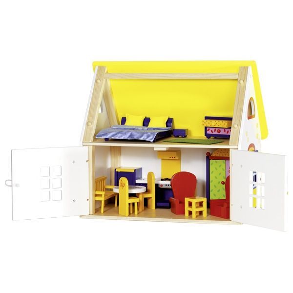 Wiejski domek dla lalek z mebelkami Wiejski domek dla lalek z mebelkami