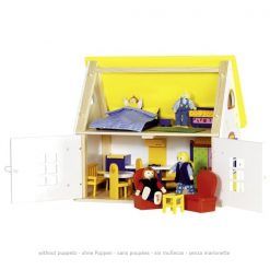 Wiejski domek dla lalek z mebelkami