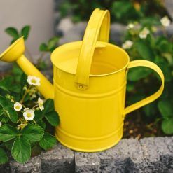 Metalowa konewka żółta