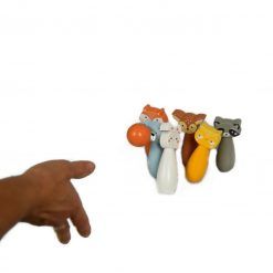 Drewniane kręgle leśne zwierzęta