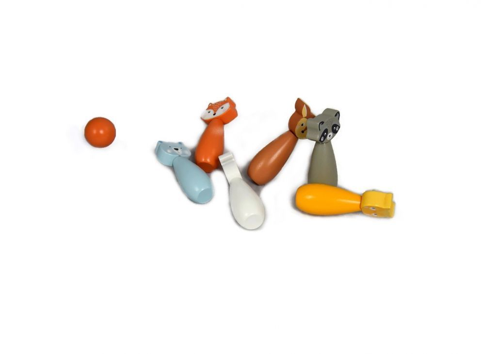 Drewniane kręgle leśne zwierzęta Drewniane kręgle leśne zwierzęta