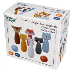 Drewniane kręgle leśne zwierzęta