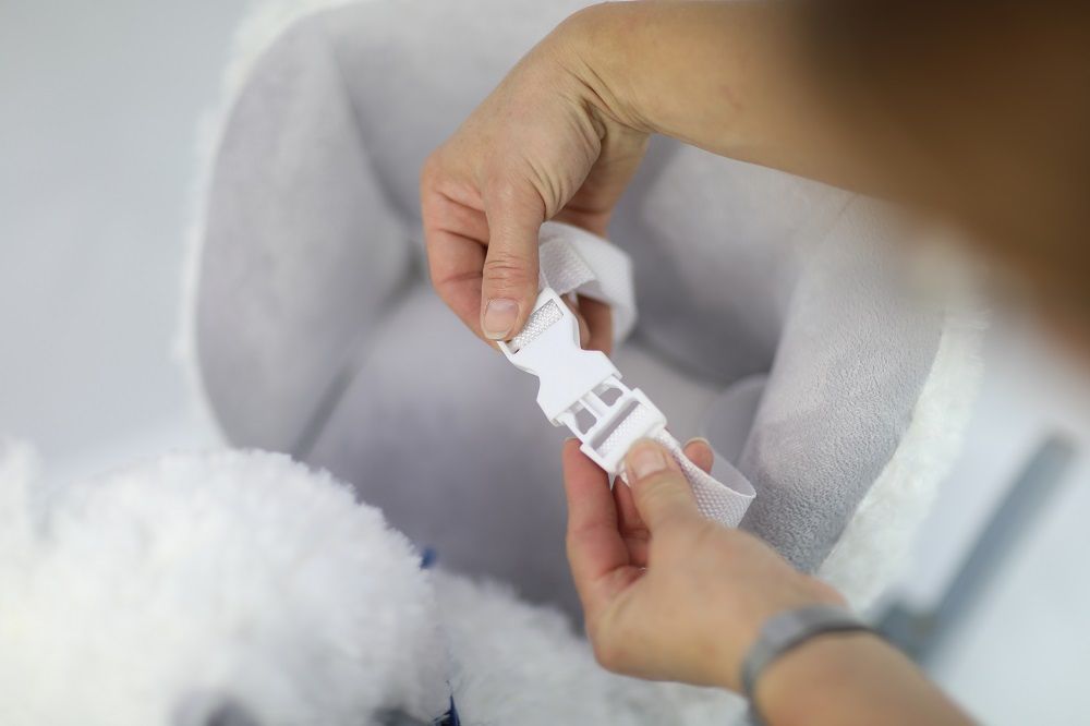 Bujak lama z fotelikiem na biegunach Bujak lama z fotelikiem na biegunach