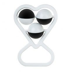 Grzechotka serduszko czarno-biała