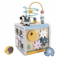 Activity Box Drewniane Edukacyjne Centrum Gier 5w1 kostka PolarB