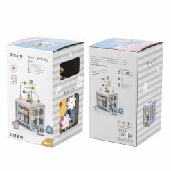 Activity Box Drewniane Edukacyjne Centrum Gier 5w1 kostka PolarB