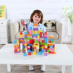 Kolorowe Klocki Drewniane 135 szt.