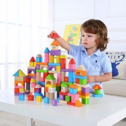 Kolorowe Klocki Drewniane 135 szt.