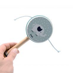 Bębenek drewniany ze sznureczkami