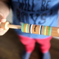 Drewniany gwizdek z tłokiem tęczowy