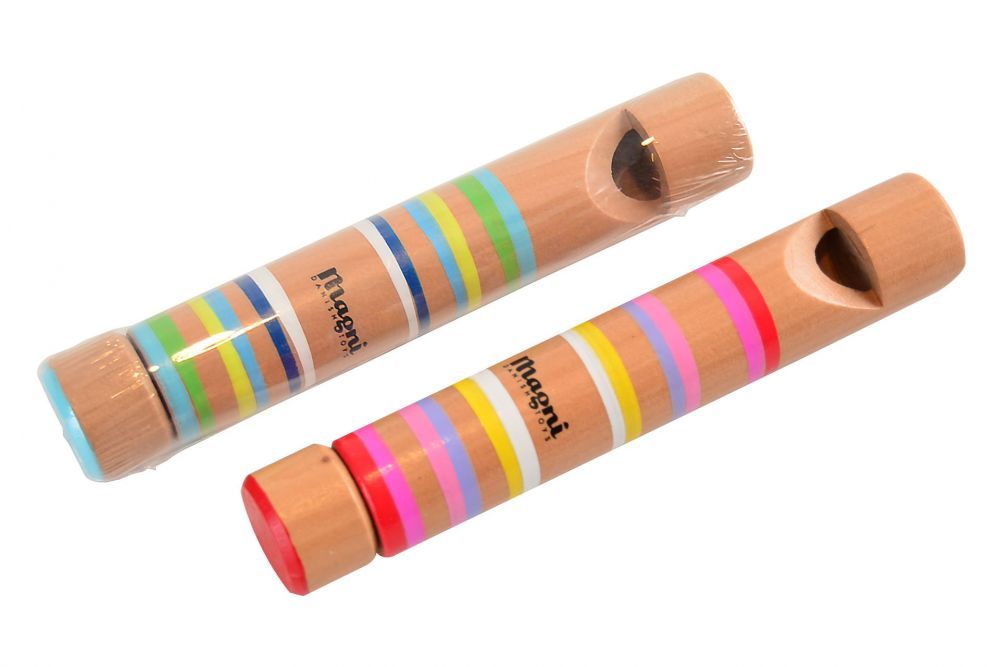 Drewniany gwizdek z tłokiem tęczowy Drewniany gwizdek z tłokiem tęczowy