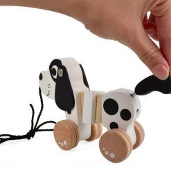 Piesek na sznurku do ciągnięcia