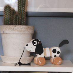 Piesek na sznurku do ciągnięcia