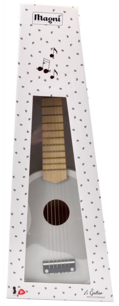 Gitara drewniana szara dla dzieci Gitara drewniana szara dla dzieci