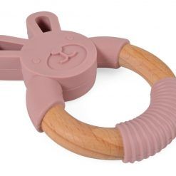 Gryzak silikonowy różowy króliczek