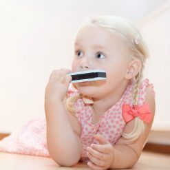 Zestaw muzyczny niebieski drewniany