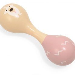 Zestaw muzyczny różowy drewniany